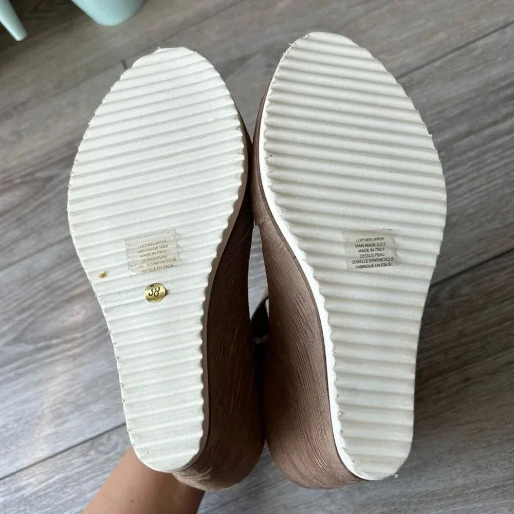Stelle Monelle Studded T Strap Wedge Heel Sandal Made in Italy